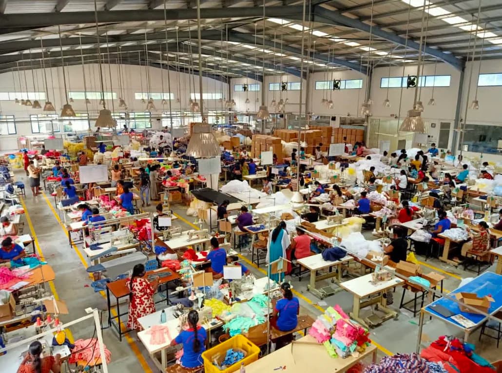 Dewmini Apparel sewing floor with garment production lines